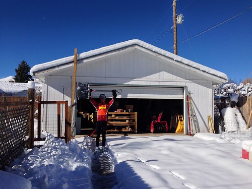 Jon shoveled out a path for us. I'm a lucky girl.